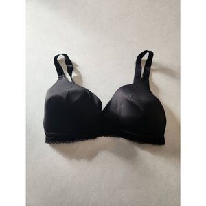 H&M Size 38E Black Wireless Wirefree Bra Lace Edge